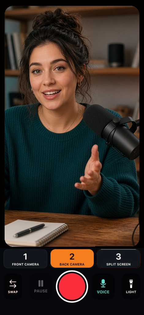 CueDeck dual video camera while Voice Director is available on the real voice control.